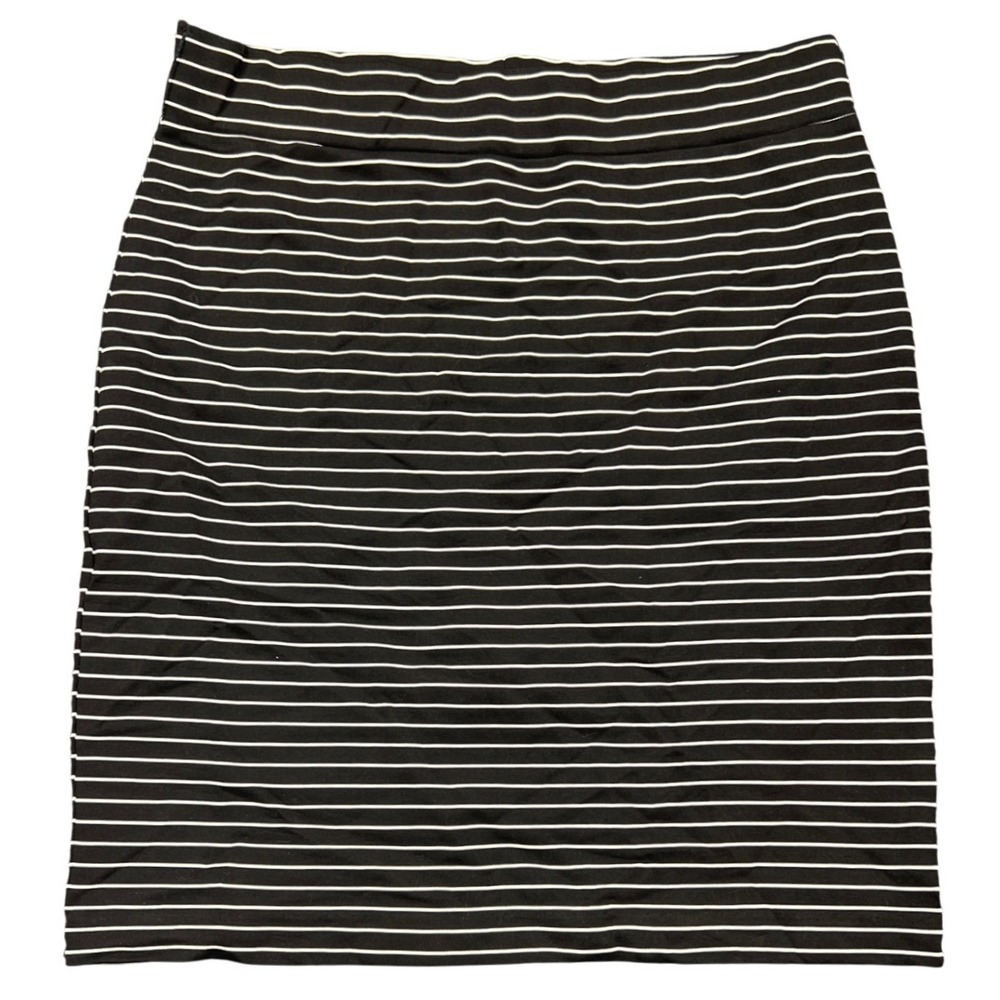 Loft Petites Pencil Skirt Women SP Small Petite Black White Striped Knit